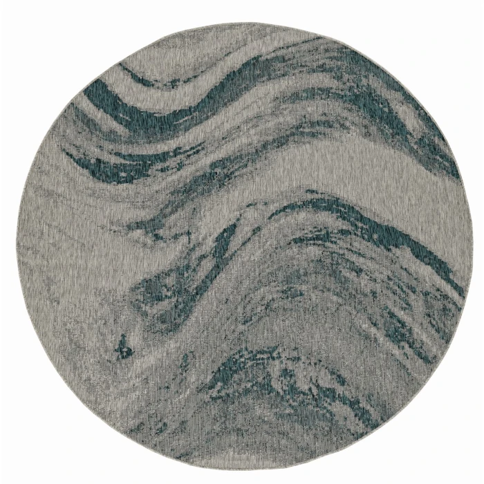 Kas Provo 5765 Grey/Teal Strokes Area Rug 2’7” x 3’11”