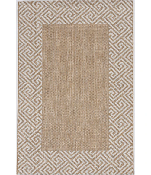 Kas Provo 5766 Natural Greek Key Area Rug 7'10" Round