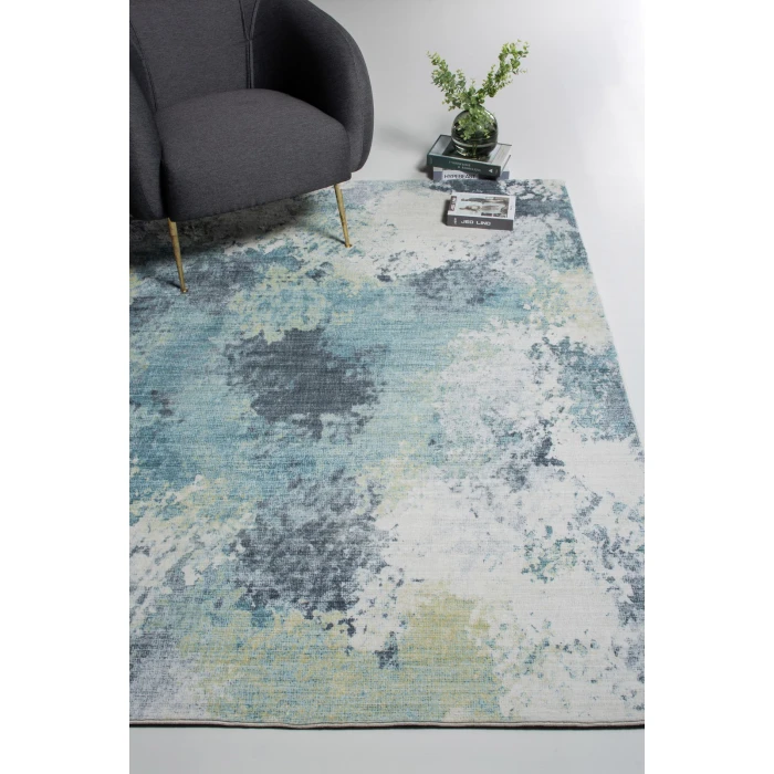 Kas Roxy 2806 Blue/Yellow Nebula Area Rug 2' x 7' Runner