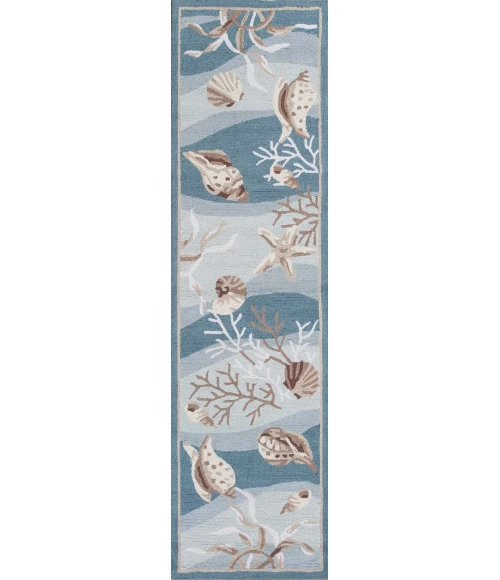 Kas Sonesta 2003 Seafoam Shells Area Rug 7'6" Round