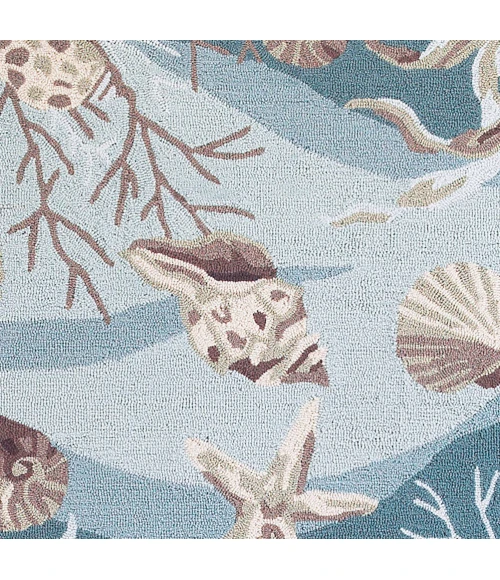 Kas Sonesta 2003 Seafoam Shells Area Rug 7'6" Round