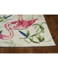 Kas Sonesta 2007 Ivory/Pink Flamingo Area Rug 7'6" x 9'6"