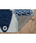 Kas Sonesta 2010 Lt Blue Sea Of Fish Area Rug 7'6" Round