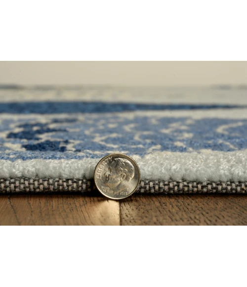 Kas Sonesta 2010 Lt Blue Sea Of Fish Area Rug 7'6" Round