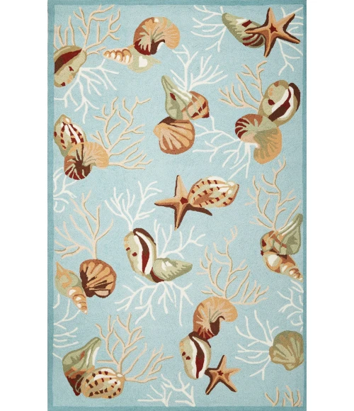 Kas Sonesta 2021 Blue Coral Reef Area Rug 7'6" Round