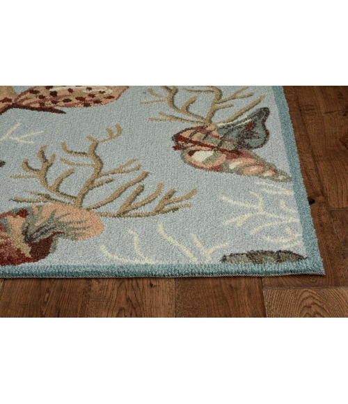 Kas Sonesta 2021 Blue Coral Reef Area Rug 7'6" Round