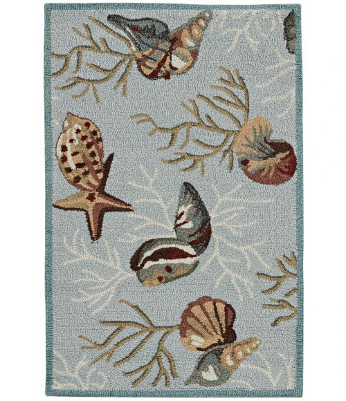 Kas Sonesta 2021 Blue Coral Reef Area Rug 7'6" Round