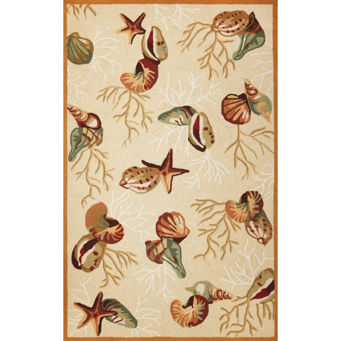Kas Sonesta 2025 Beige Coral Reef Area Rug 20" x 30"