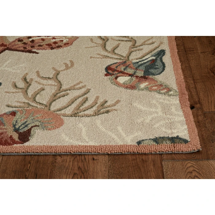 Kas Sonesta 2025 Beige Coral Reef Area Rug 20" x 30"