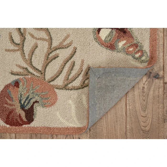 Kas Sonesta 2025 Beige Coral Reef Area Rug 20" x 30"
