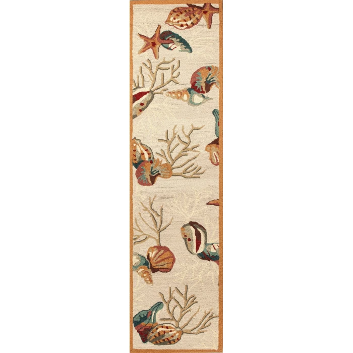 Kas Sonesta 2025 Beige Coral Reef Area Rug 20" x 30"