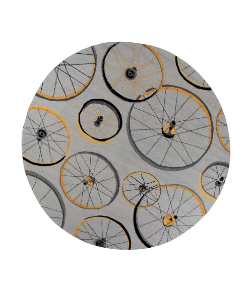 Kas Sonesta 2035 Grey Wheels In Motion Area Rug 2' x 7'6" Runner