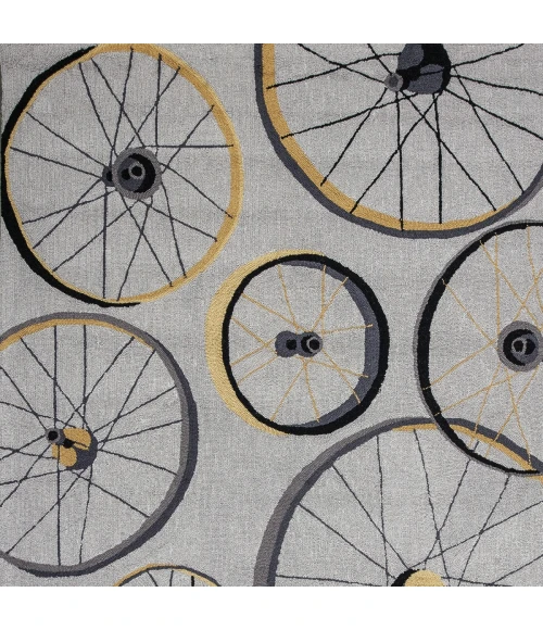 Kas Sonesta 2035 Grey Wheels In Motion Area Rug 2' x 7'6" Runner