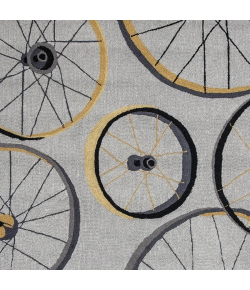 Kas Sonesta 2035 Grey Wheels In Motion Area Rug 2' x 7'6" Runner