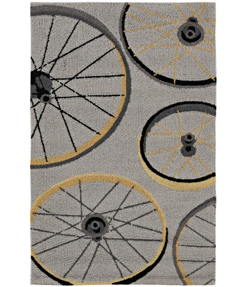 Kas Sonesta 2035 Grey Wheels In Motion Area Rug 2' x 7'6" Runner