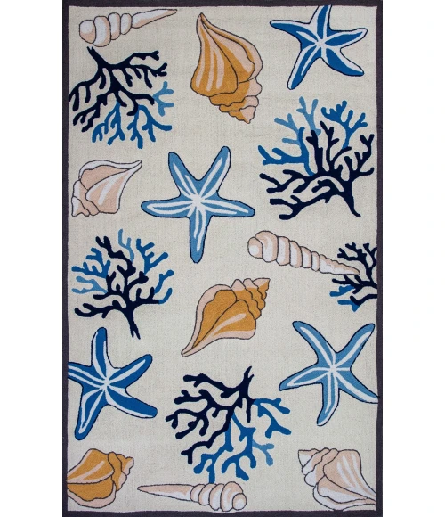 Kas Sonesta 2036 Ivory Seashore Area Rug 7'6" Round