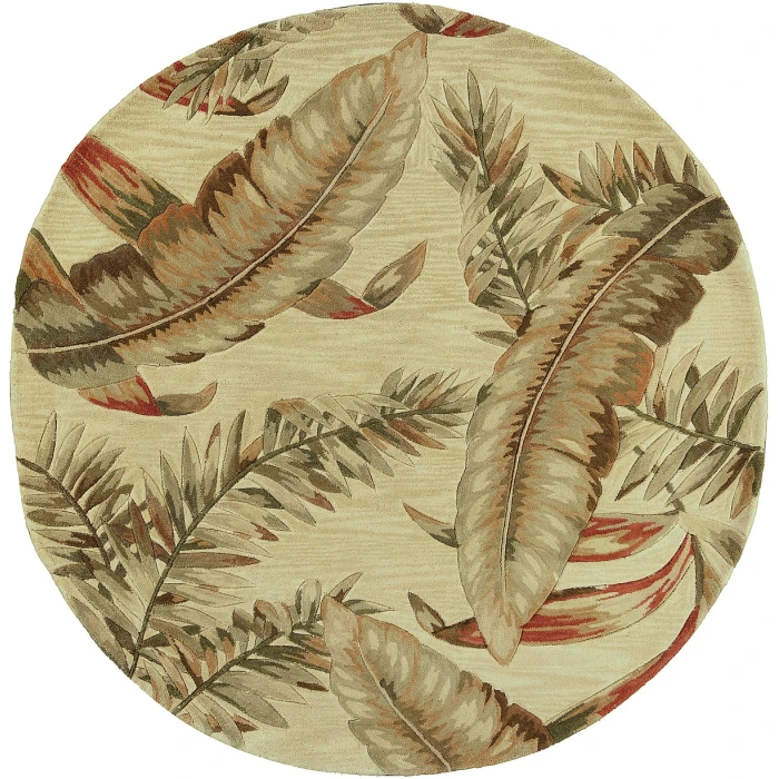 Kas Sparta 3124 Ivory Ferns Area Rug 5'3" x 8'3"