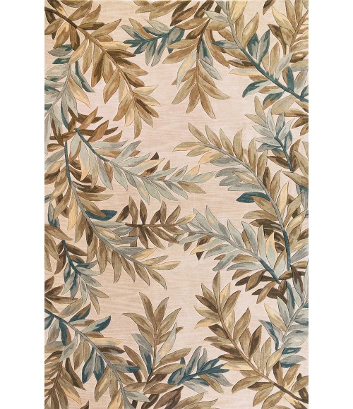 Kas Sparta 3126 Ivory Tropical Branches Area Rug 5'6" Round