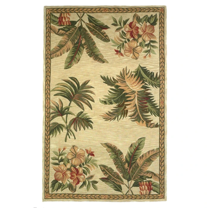 Kas Sparta 3133 Ivory Tropical Oasis Area Rug 5'3" x 8'3"