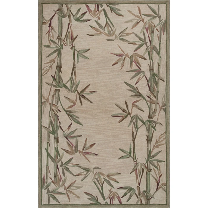 Kas Sparta 3146 Ivory Bamboo Border Area Rug 5'3" x 8'3"