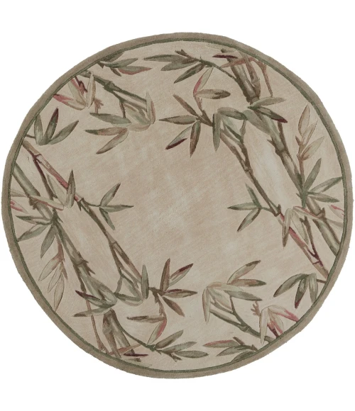 Kas Sparta 3146 Ivory Bamboo Border Area Rug 3'6" x 5'6"