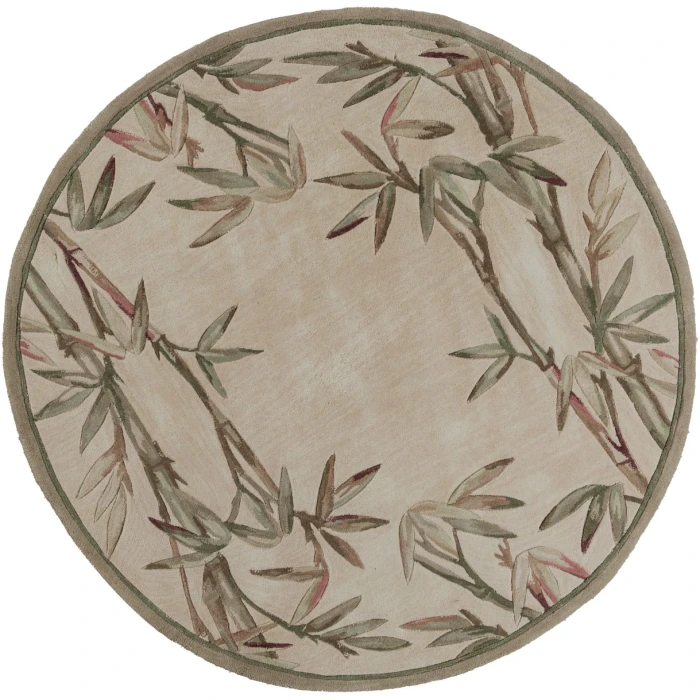 Kas Sparta 3146 Ivory Bamboo Border Area Rug 5'3" x 8'3"