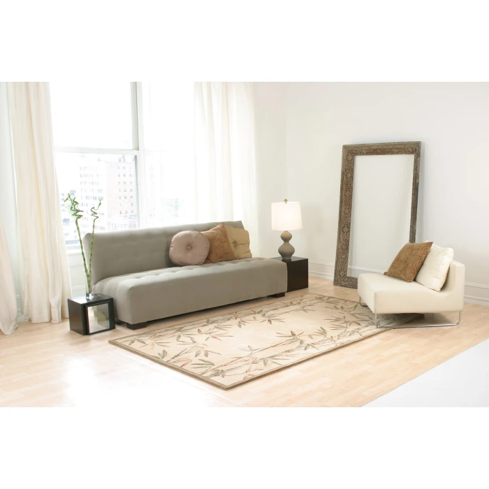 Kas Sparta 3146 Ivory Bamboo Border Area Rug 5'3" x 8'3"