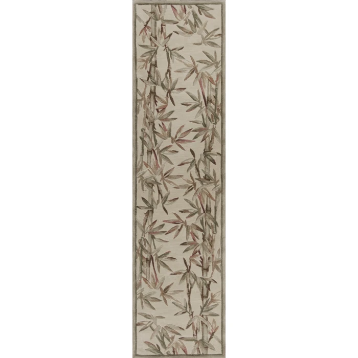 Kas Sparta 3146 Ivory Bamboo Border Area Rug 5'3" x 8'3"