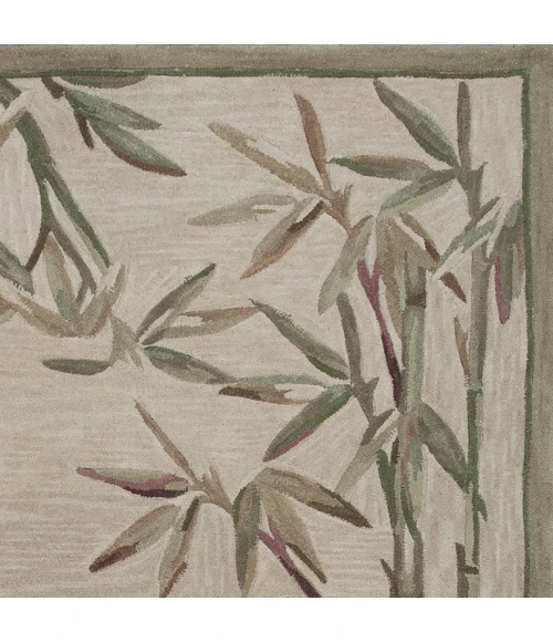 Kas Sparta 3146 Ivory Bamboo Border Area Rug 3'6" x 5'6"