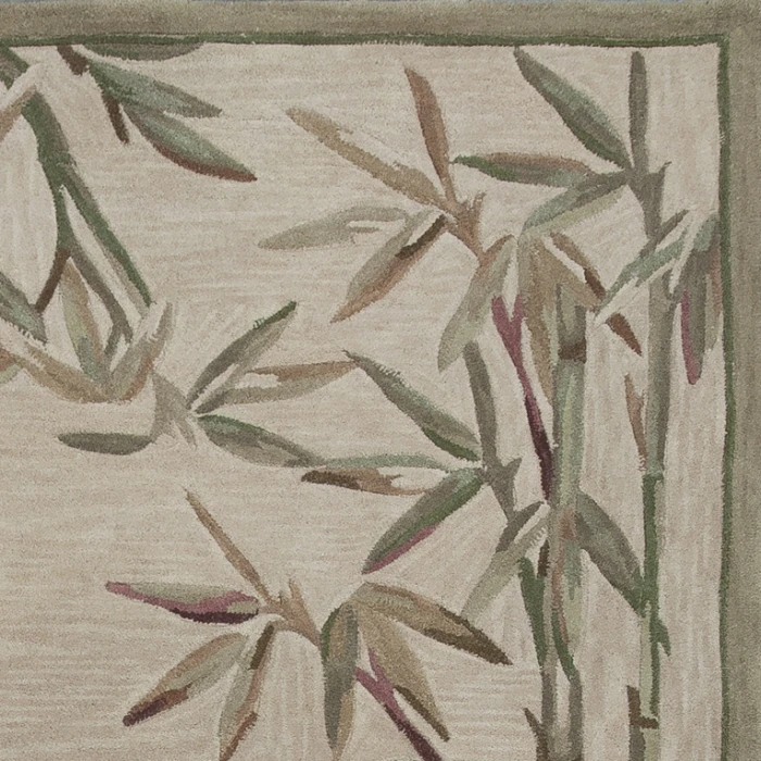 Kas Sparta 3146 Ivory Bamboo Border Area Rug 5'3" x 8'3"