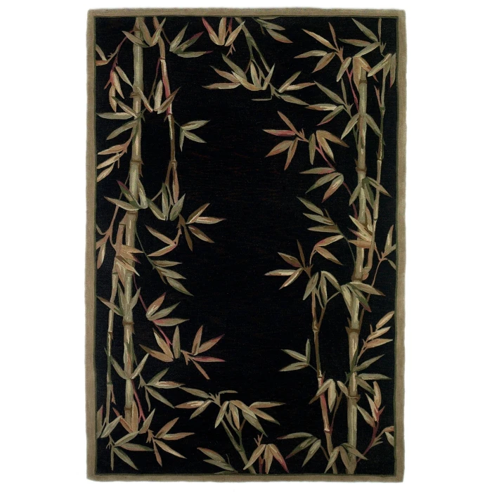 Kas Sparta 3147 Black Bamboo Border Area Rug 5'3" x 8'3"
