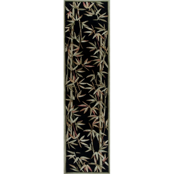Kas Sparta 3147 Black Bamboo Border Area Rug 5'3" x 8'3"