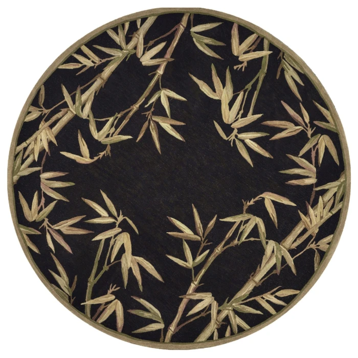 Kas Sparta 3147 Black Bamboo Border Area Rug 5'3" x 8'3"