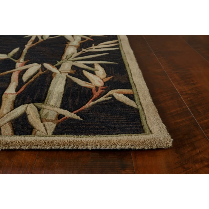Kas Sparta 3147 Black Bamboo Border Area Rug 5'3" x 8'3"