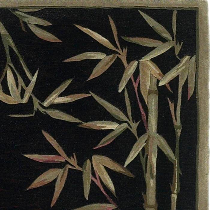 Kas Sparta 3147 Black Bamboo Border Area Rug 5'3" x 8'3"