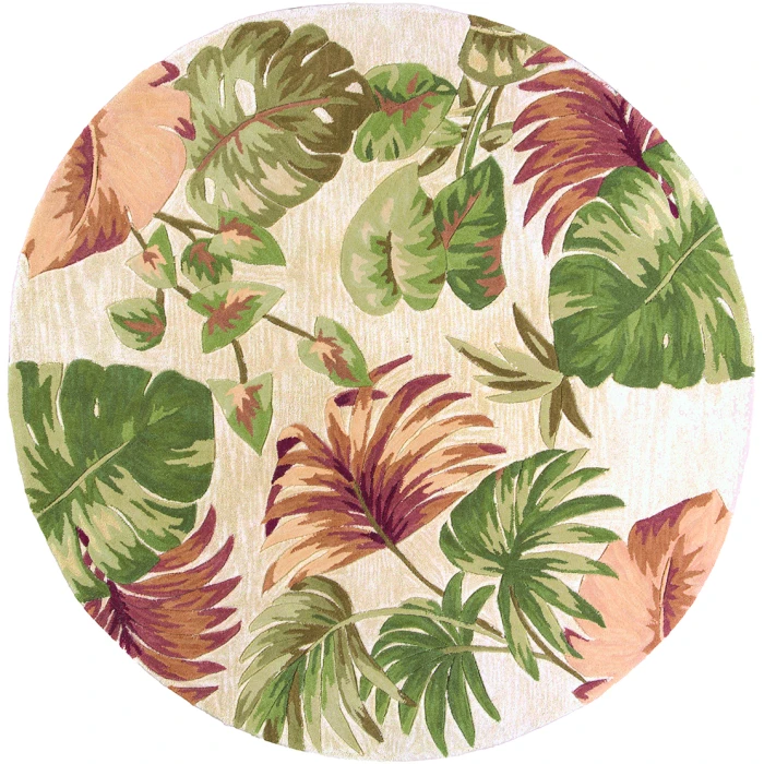 Kas Sparta 3148 Beige Palm Leaves Area Rug 5'3" x 8'3"