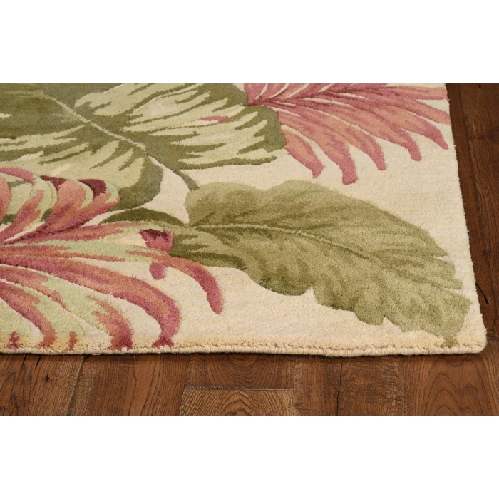 Kas Sparta 3148 Beige Palm Leaves Area Rug 5'3" x 8'3"