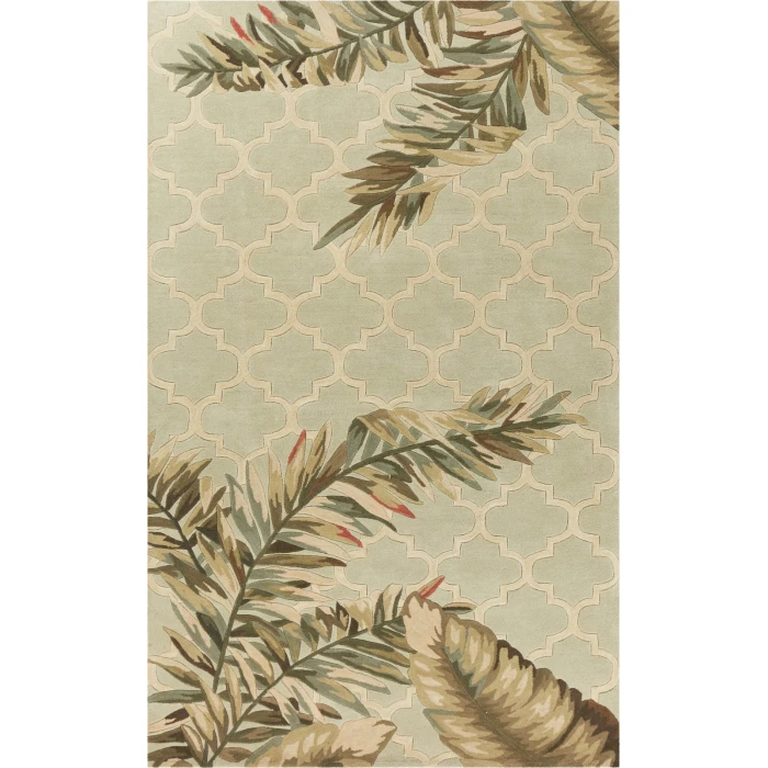 Kas Sparta 3153 Sage Tropical Mosaic Area Rug 5'3" x 8'3"