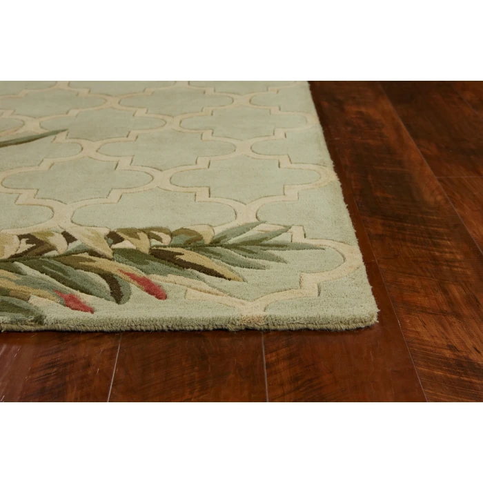 Kas Sparta 3153 Sage Tropical Mosaic Area Rug 5'3" x 8'3"