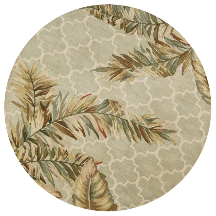 Kas Sparta 3153 Sage Tropical Mosaic Area Rug 5'3" x 8'3"