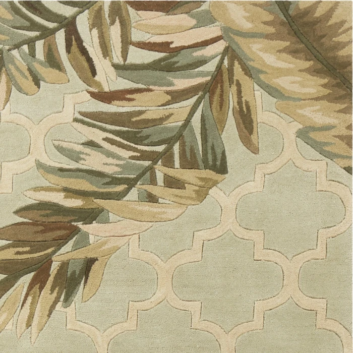 Kas Sparta 3153 Sage Tropical Mosaic Area Rug 5'3" x 8'3"