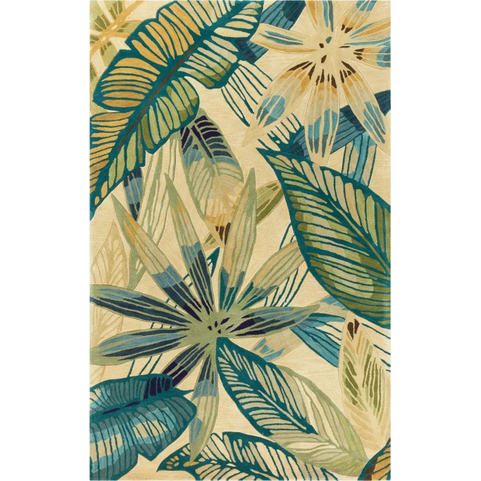 Kas Sparta 3154 Ivory/Teal Nassau Area Rug 5'3" x 8'3"