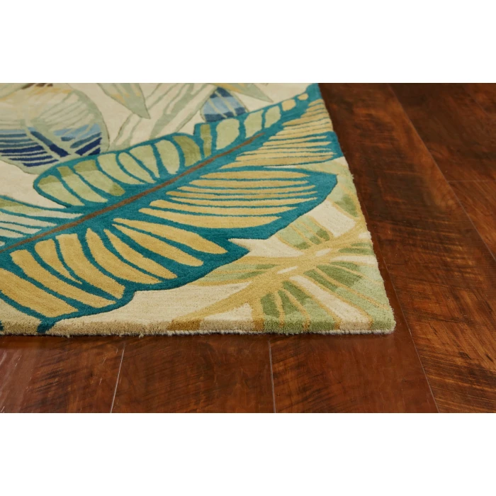 Kas Sparta 3154 Ivory/Teal Nassau Area Rug 5'3" x 8'3"