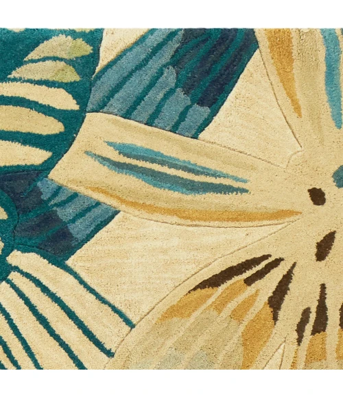 Kas Sparta 3154 Ivory/Teal Nassau Area Rug 2'6" x 10' Runner