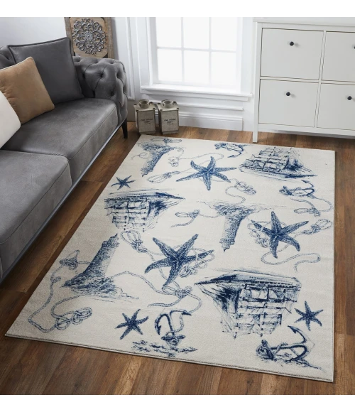 Kas Stella 6269 Ivory/Navy Coast Area Rug 9'10" x 13'2"