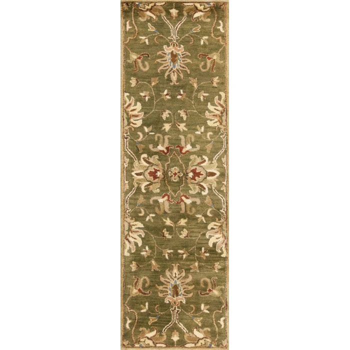Kas Syriana 6010 Emerald Green Agra Area Rug 2'3" x 7'6" Runner