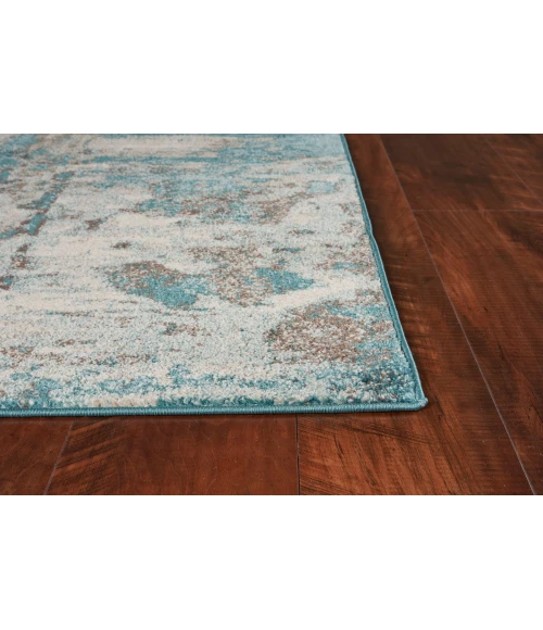 Kas Watercolors 6233 Ivory/Teal Watercolors 5' x 7'6"