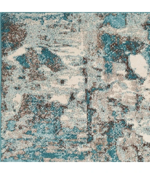 Kas Watercolors 6233 Ivory/Teal Watercolors 5' x 7'6"