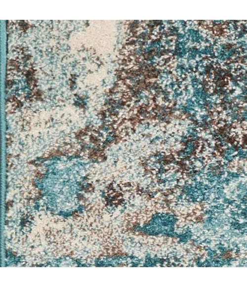 Kas Watercolors 6233 Ivory/Teal Watercolors 5' x 7'6"