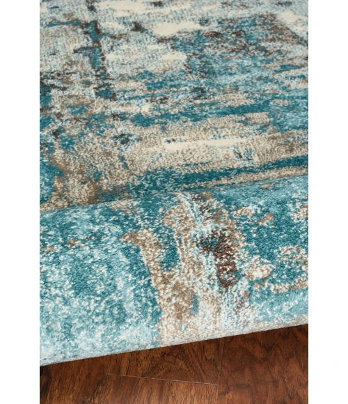 Kas Watercolors 6233 Ivory/Teal Watercolors 5' x 7'6"